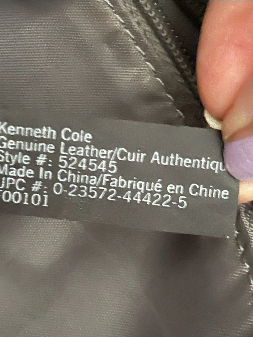 Kenneth Cole Reaction Black Leather Messenger Bag with Adjustable Strap